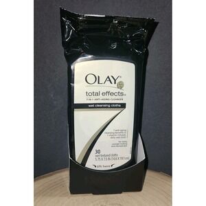Olay Total Effects 7 In 1 Anti-Aging Wet Cleansing Cloths (30) Ct.~SUPER RARE~